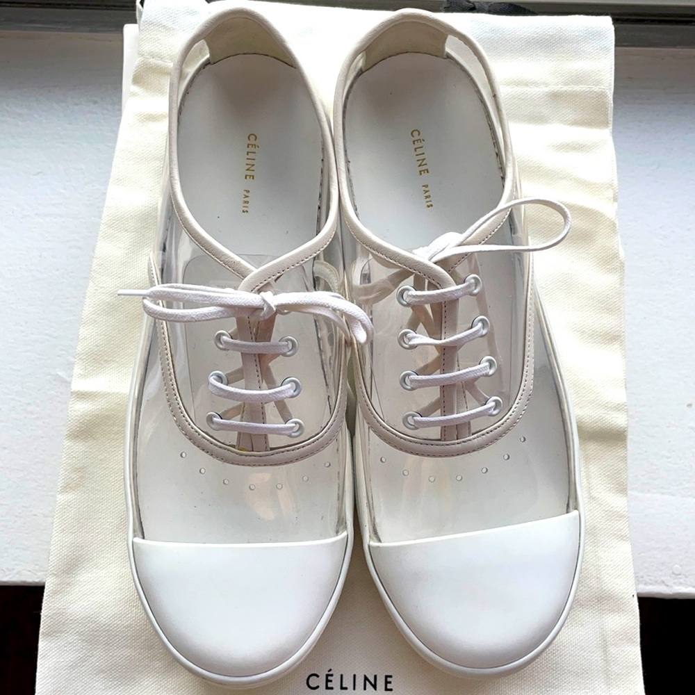 Celine Paris lace upsneakervinyl&nappaopticwhite39
